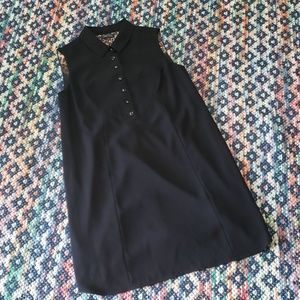 Tahari black sheath dress button down peek a boo